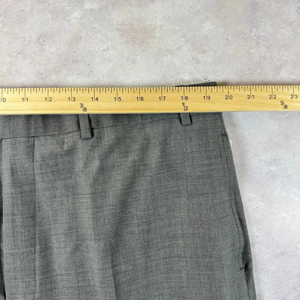 Brooks Brothers Pants Mens 40x33 Act (40x32 )Gray Explorer Fitzgerald Flat Front